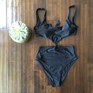 Black Aerie cut-out one piece swimsuit
